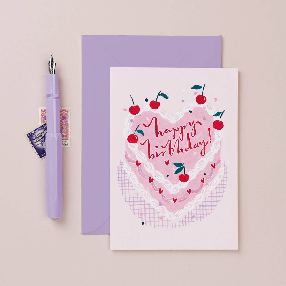 Carte d’anniversaire - Gâteau au beurre glacé kitsch