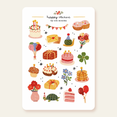 Joyeux anniversaire - Planche d'autocollants | Och Monika