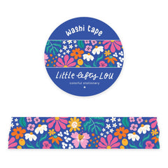 Ruban Washi large - Fleurs Bleues