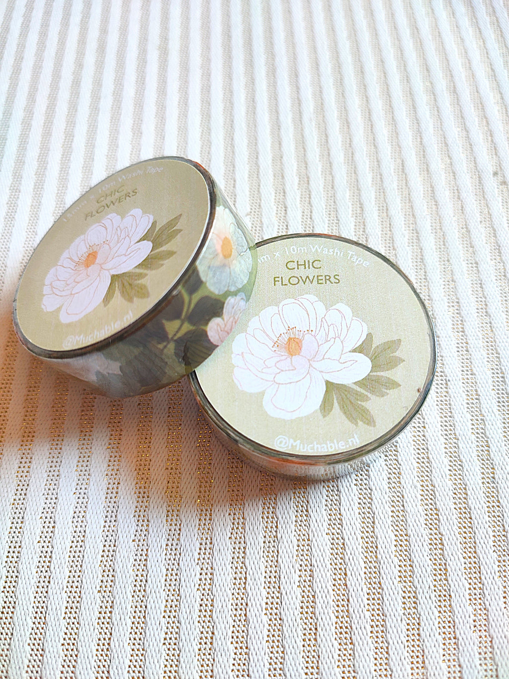 Washitape - fleurs blanches chic