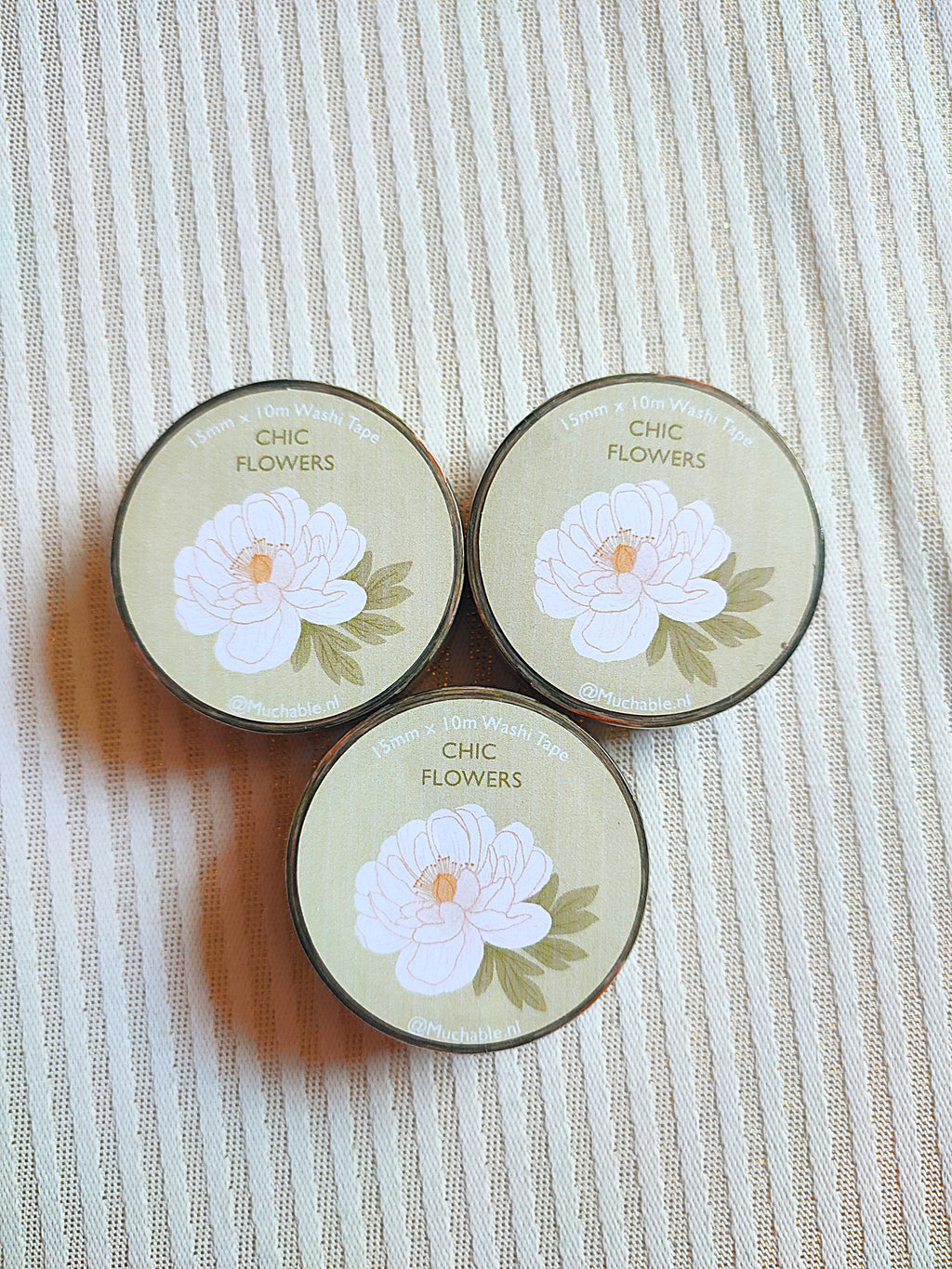 Washitape - fleurs blanches chic