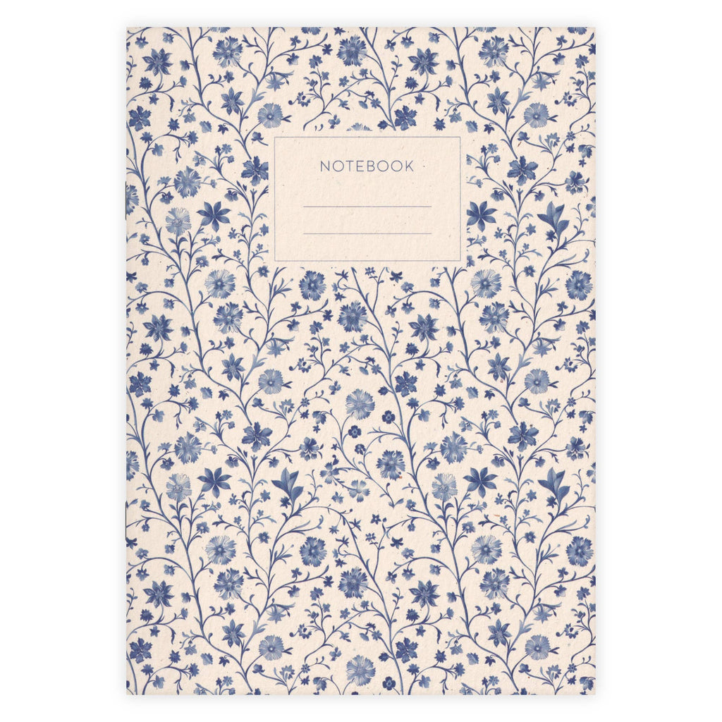 Cahier A5 - Fleurs bleues