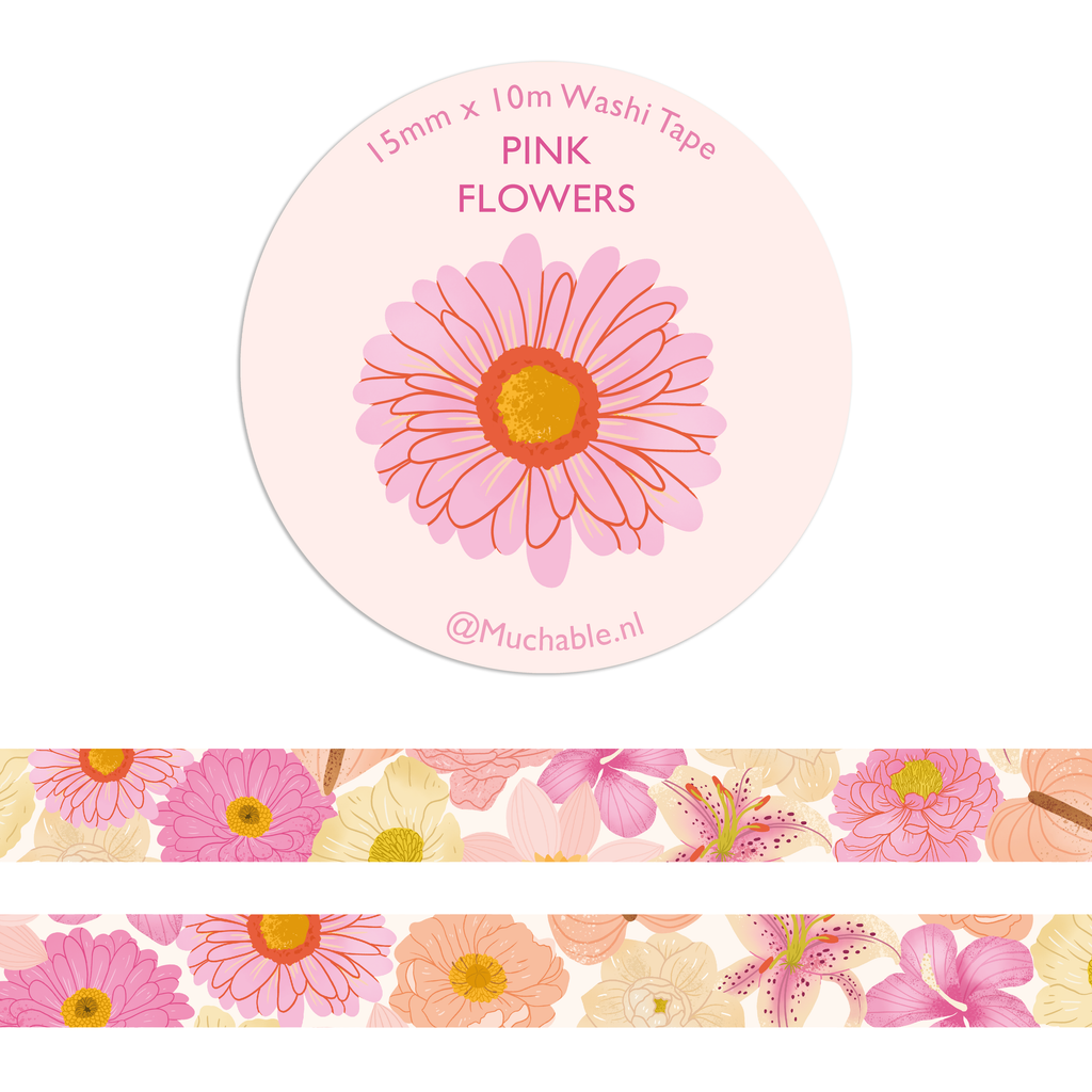 Washitape - Pink Flowers
