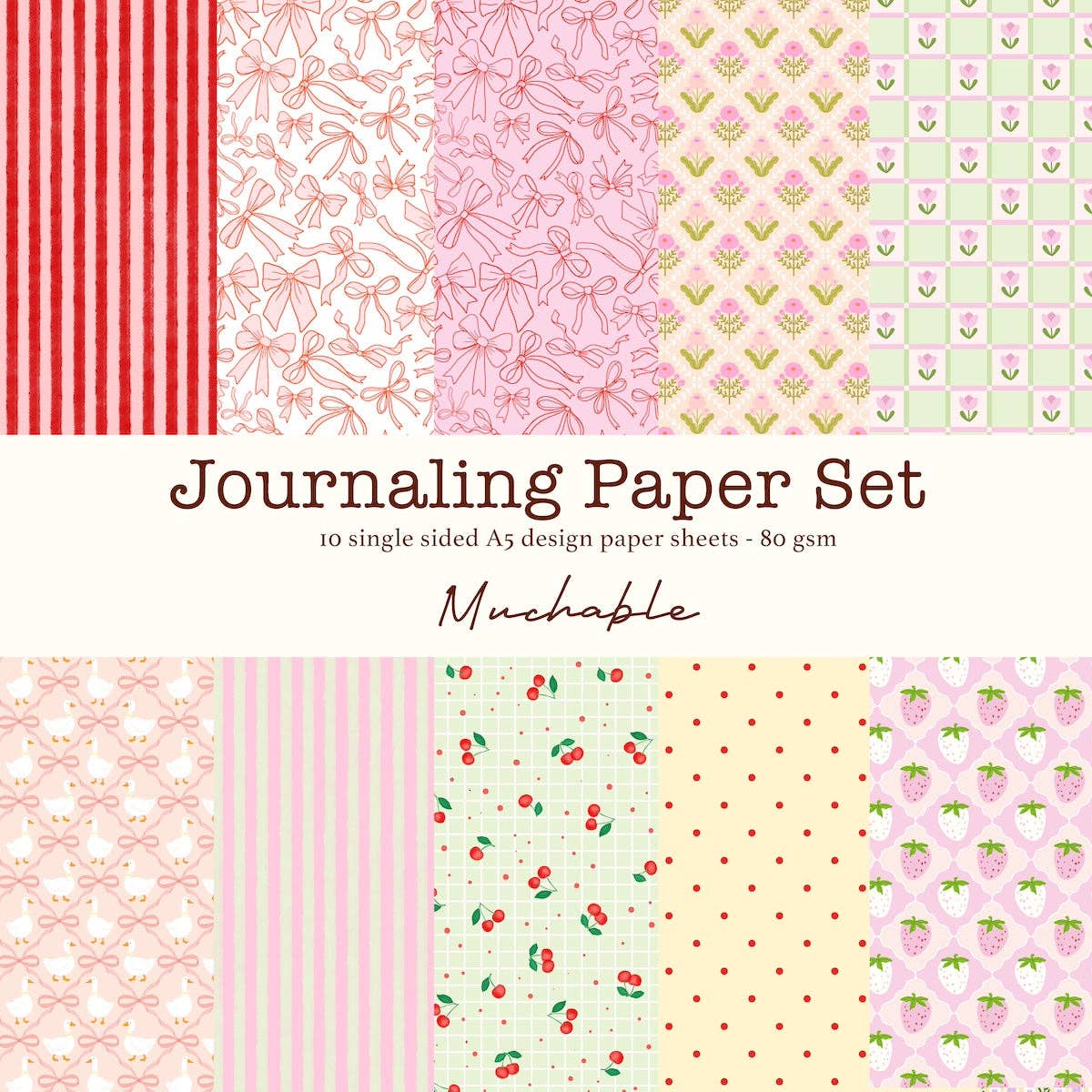 Set de papier pour journaling - 10 feuilles A5