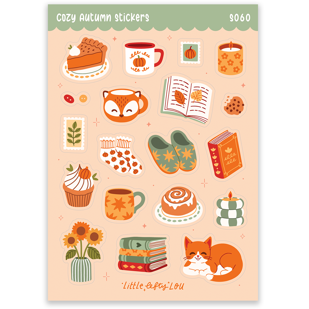 Planche d'autocollants A6 - Automne douillet