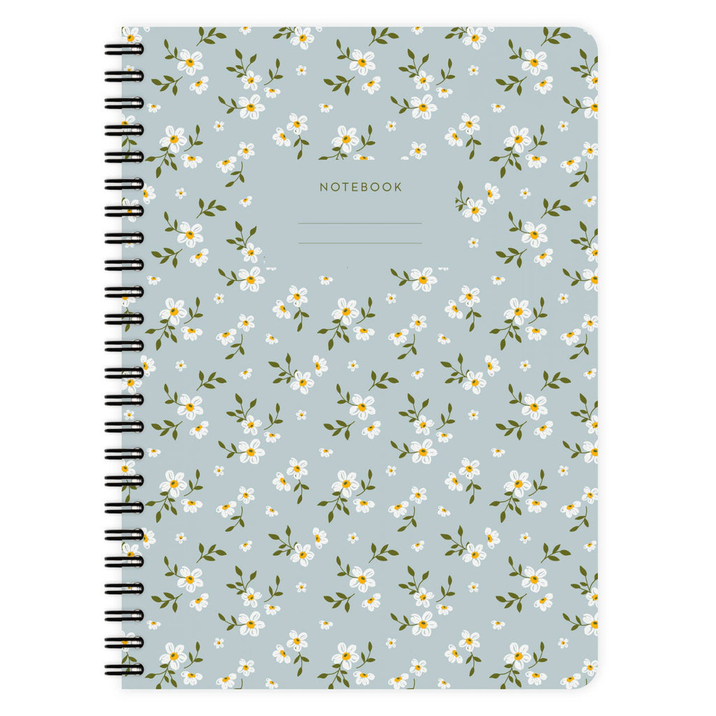 Carnet A5 - Floral bleu