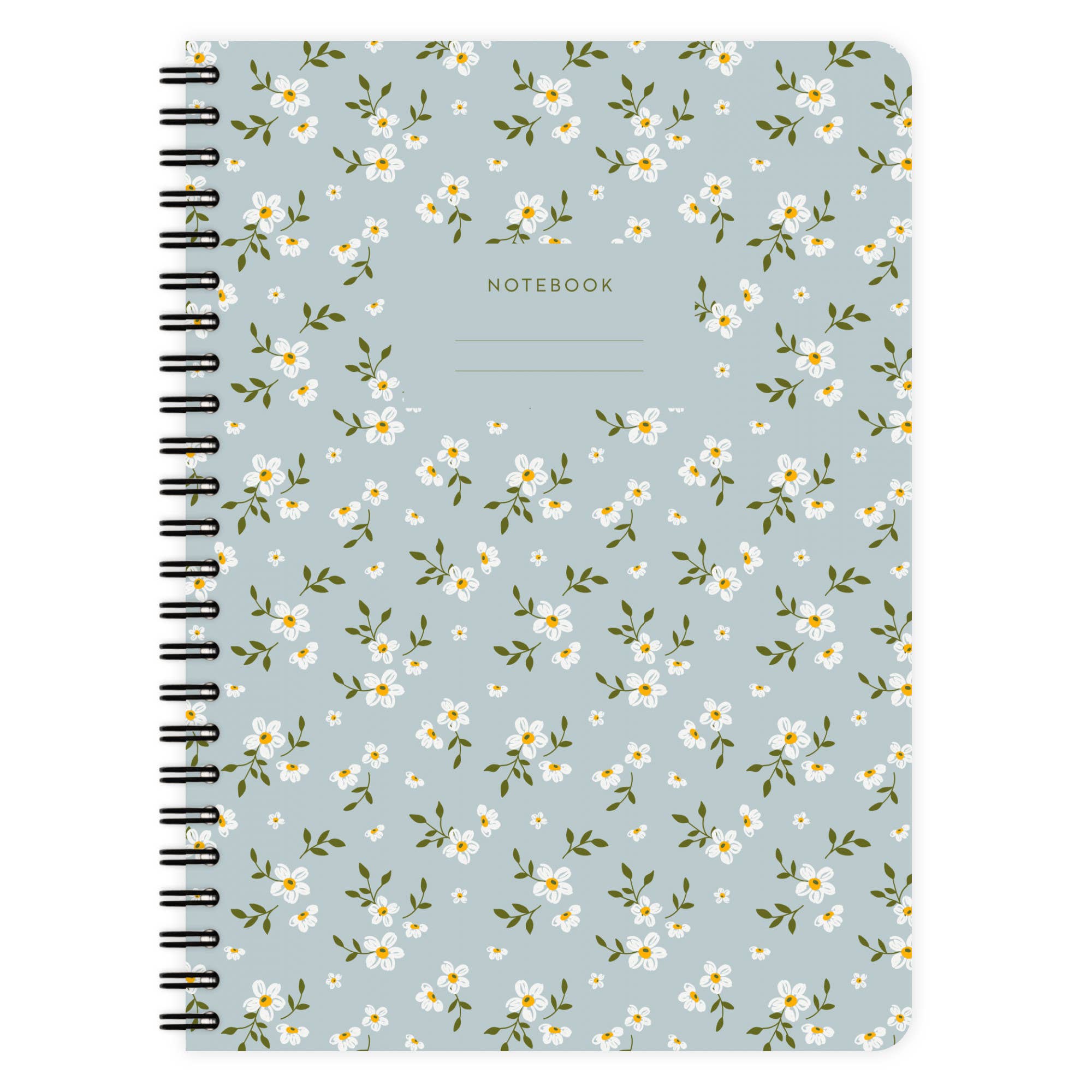 Carnet A5 - Floral bleu