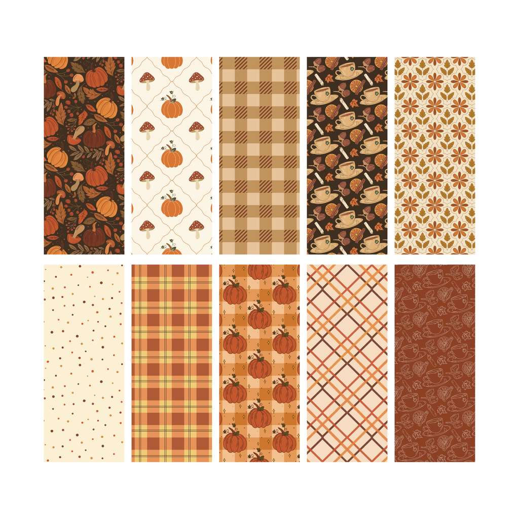Set de papier 10 feuilles pour journaling - Ambiance automnale