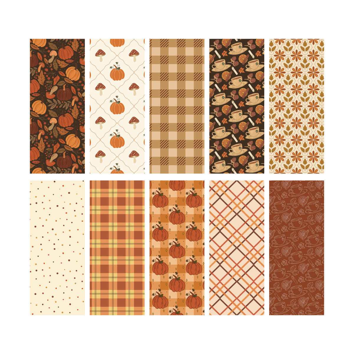 Set de papier 10 feuilles pour journaling - Ambiance automnale