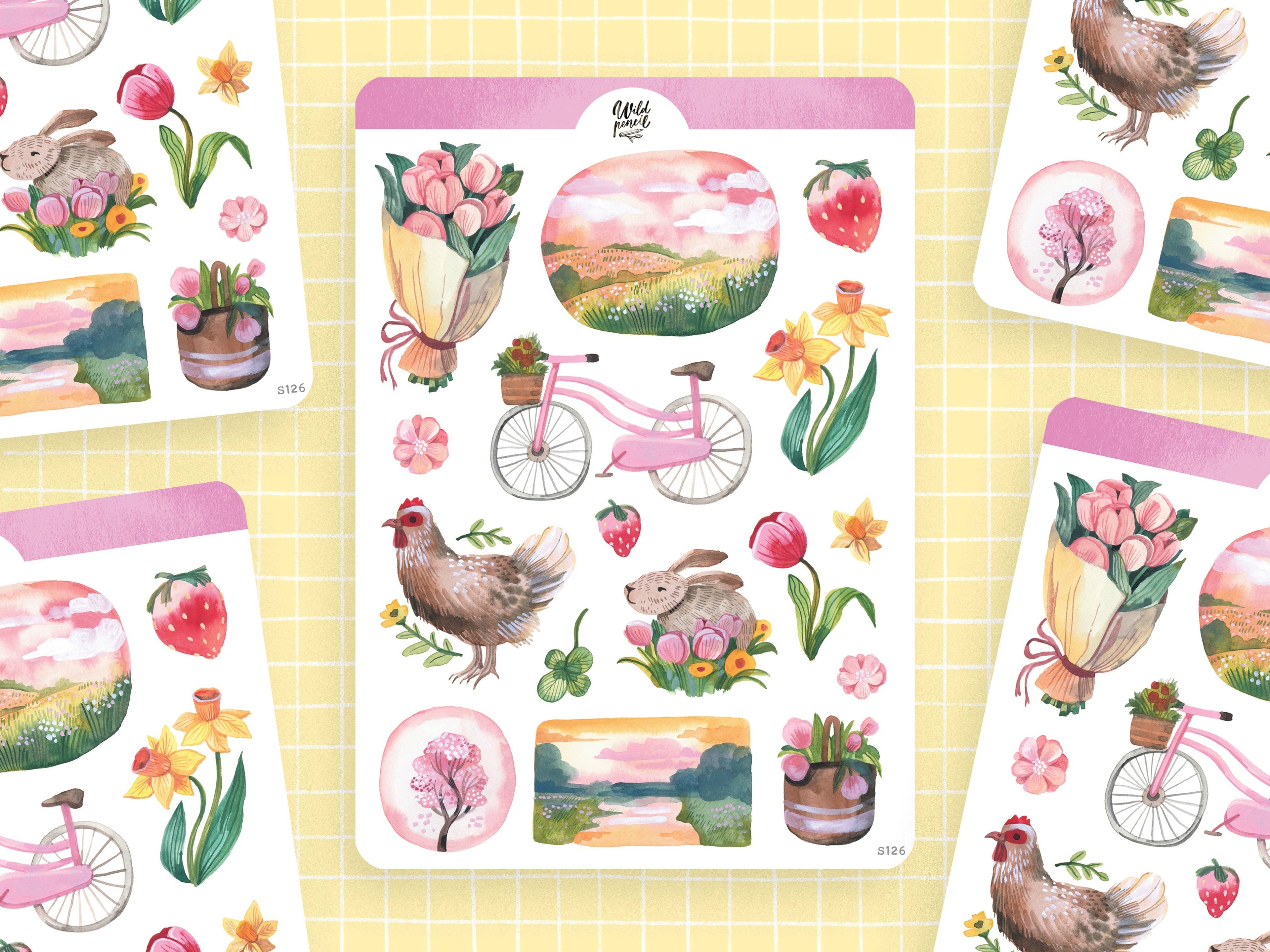 Planche d'autocollants — Saison de floraison