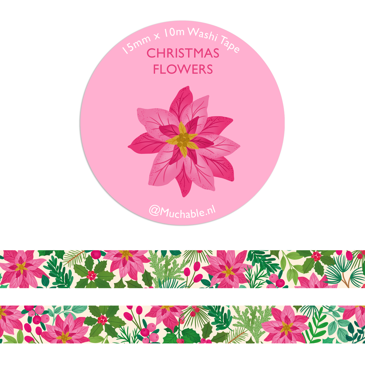 Washitape - Christmas Flowers
