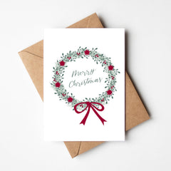 Carte de Noël - Couronne de Noël