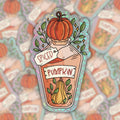 Autocollant scintillant - Potion magique citrouille orange