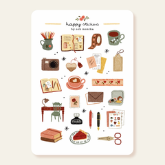 Journaling cocooning - Planche d'autocollants | Och Monika