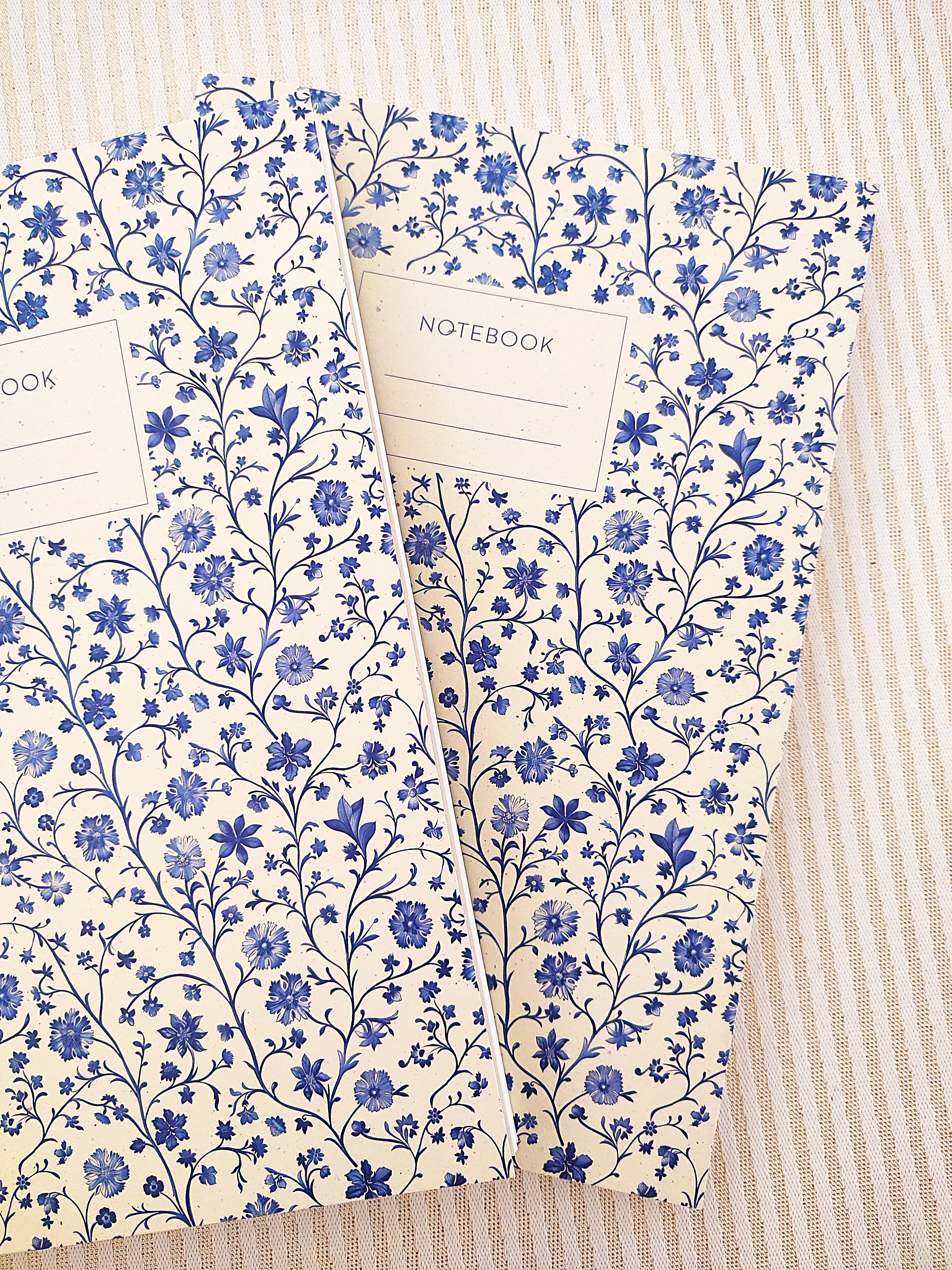 Cahier A5 - Fleurs bleues