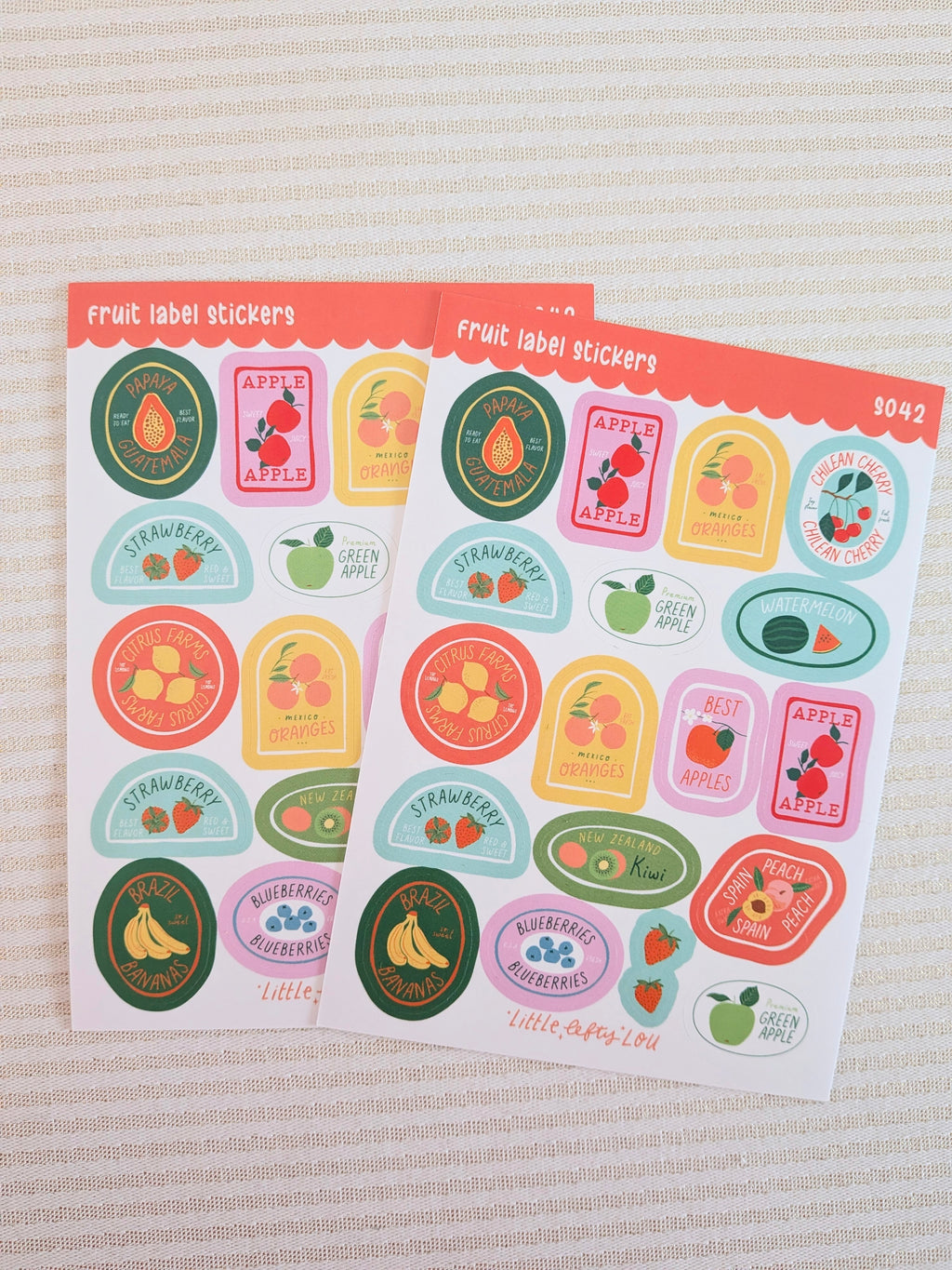Feuille d'autocollantes A6 - Fruits