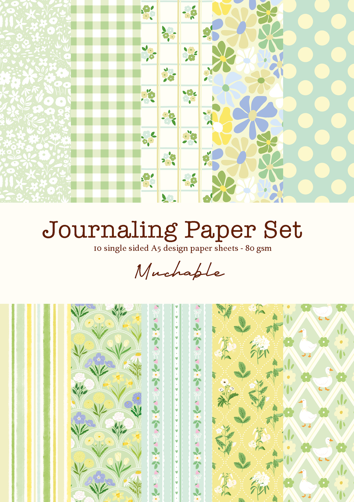 Set de papier pour journaling/scrapbooking bleu - 10 feuilles A5
