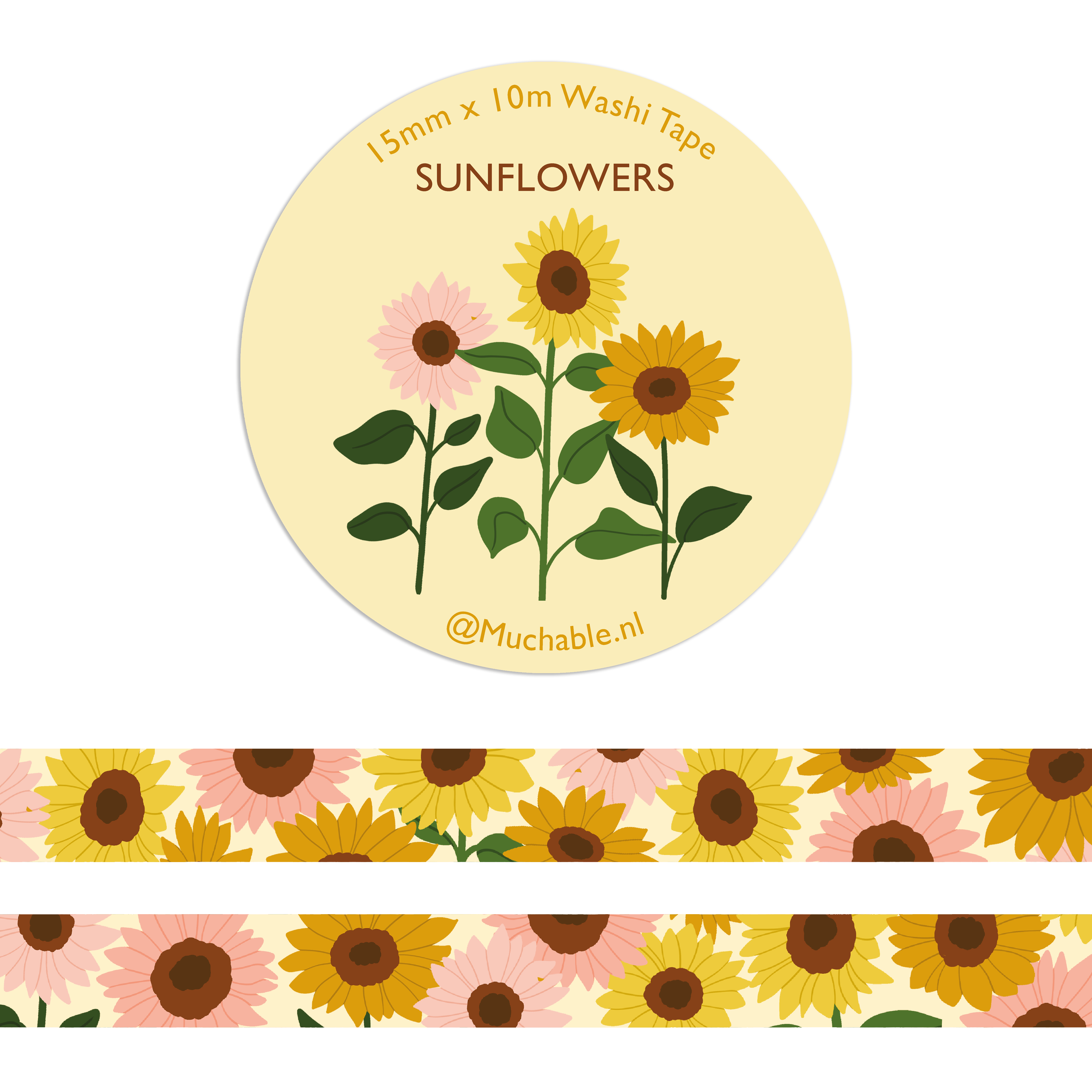 Washitape - motif tournesols