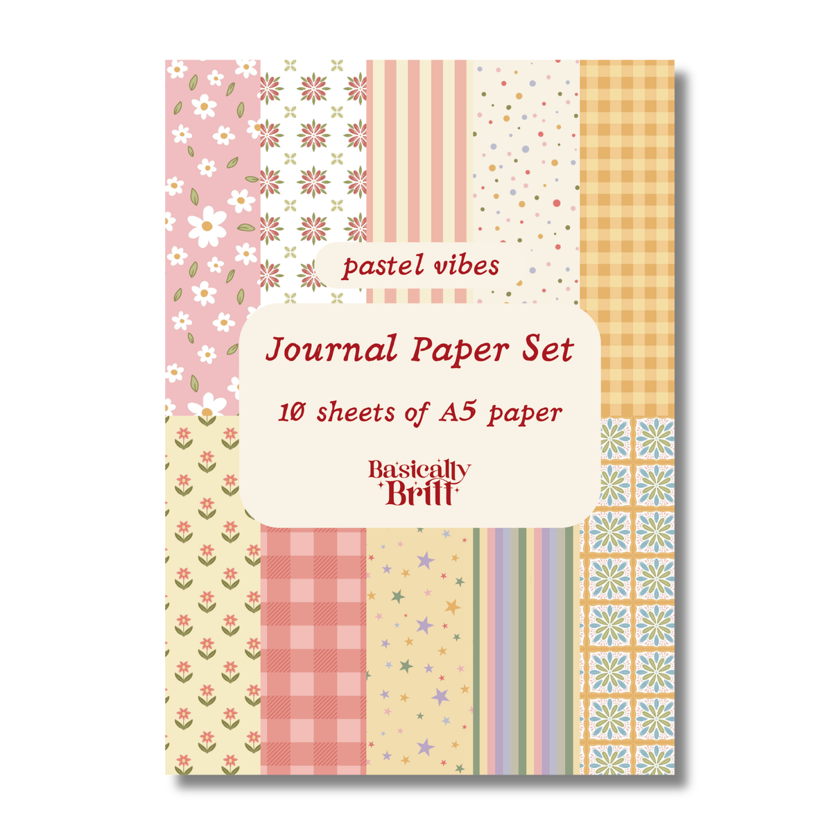 Set de papier 10 feuilles pour journaling - Pastel Vibes