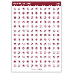 Feuille d'autocollants A5 - Lettres perles roses