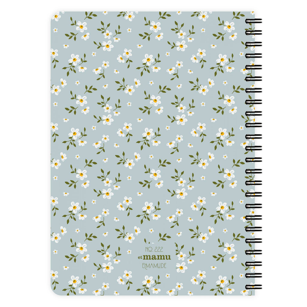 Carnet A5 - Floral bleu