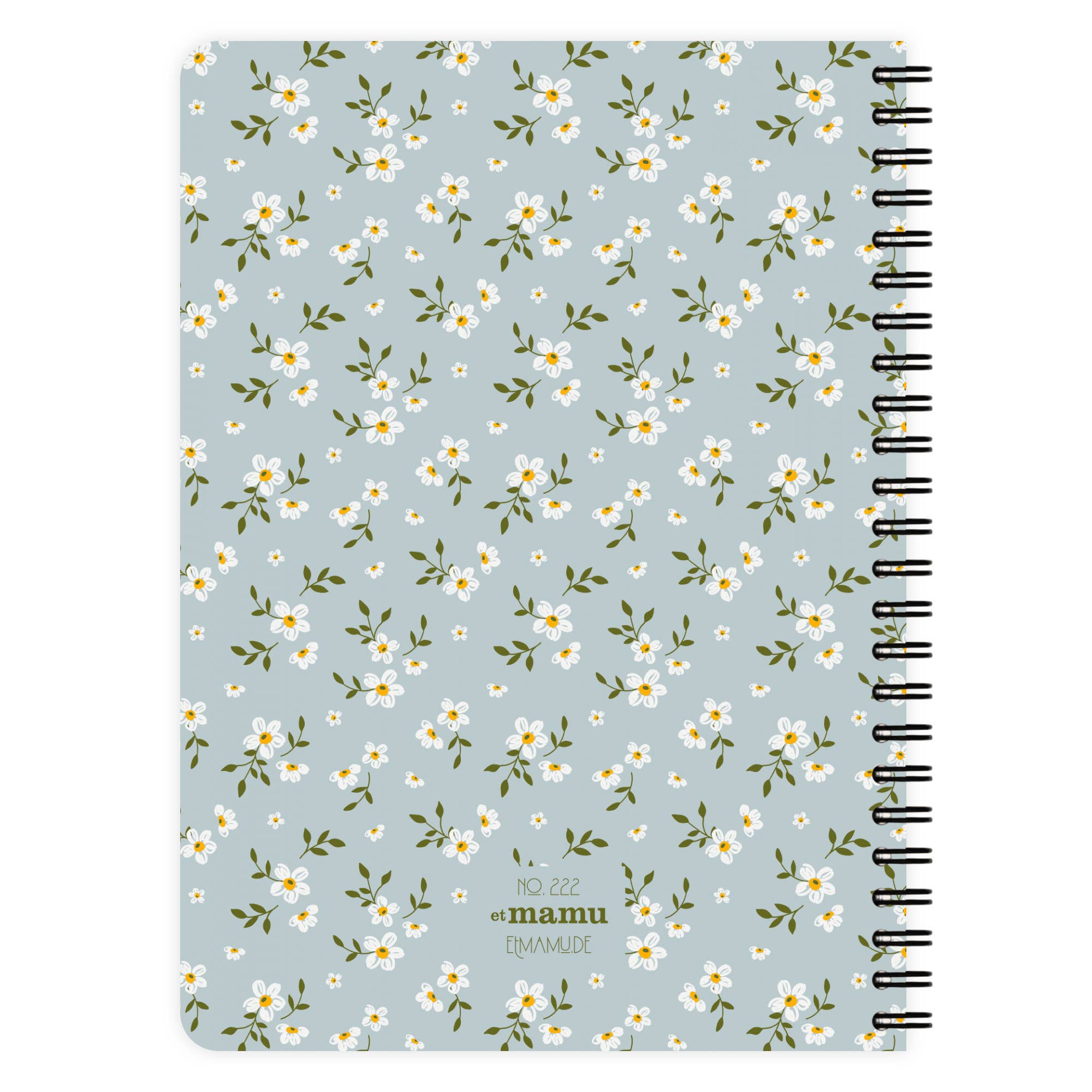 Carnet A5 - Floral bleu
