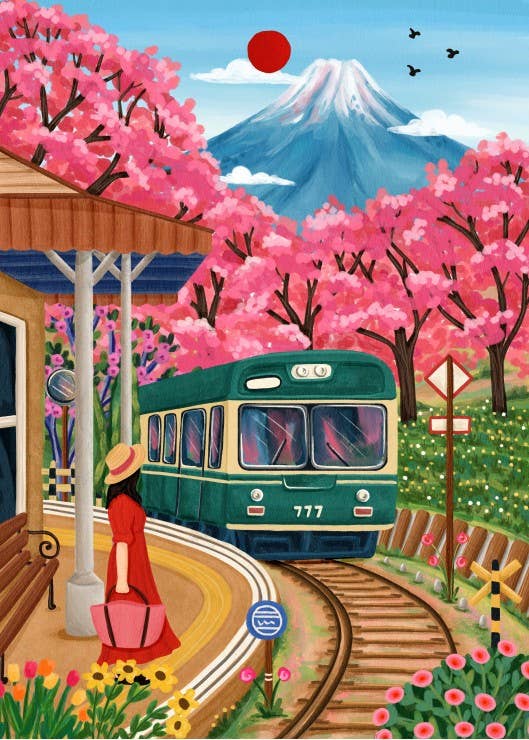 Puzzle 500 pièces - Fuji Blossoms