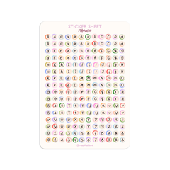 Feuille d'autocollants A5 - petites lettres de l'alphabet