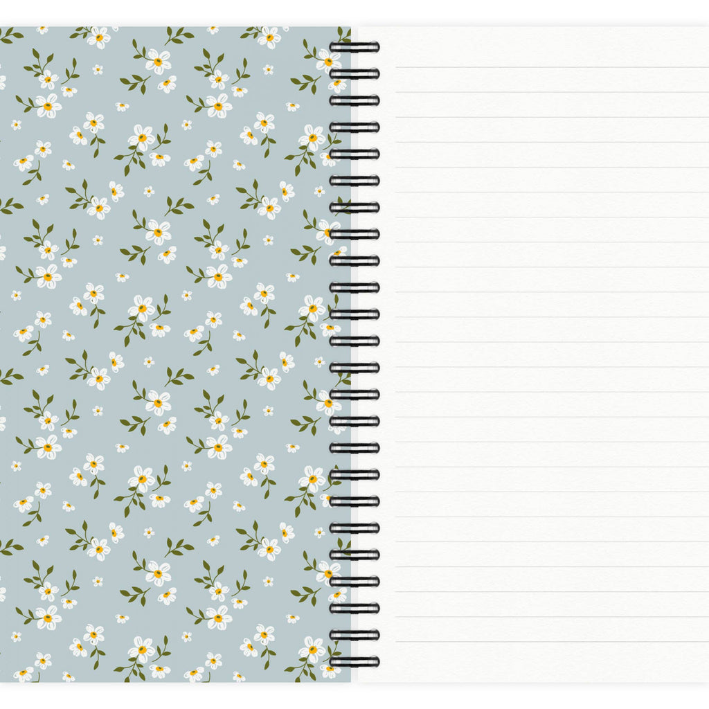 Carnet A5 - Floral bleu