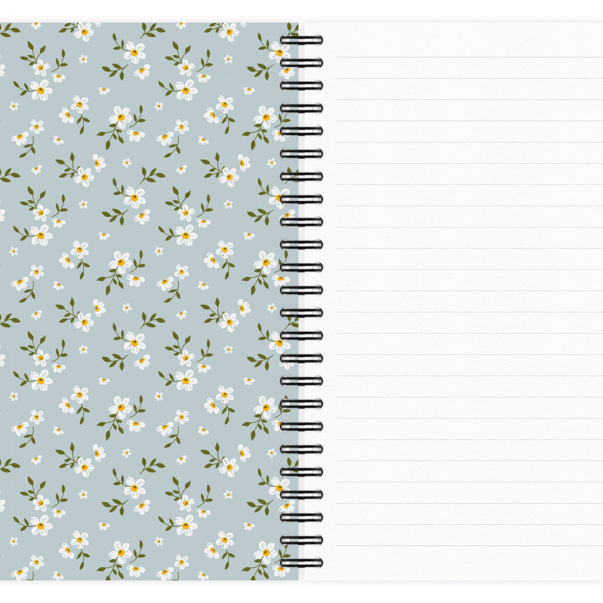 Carnet A5 - Floral bleu