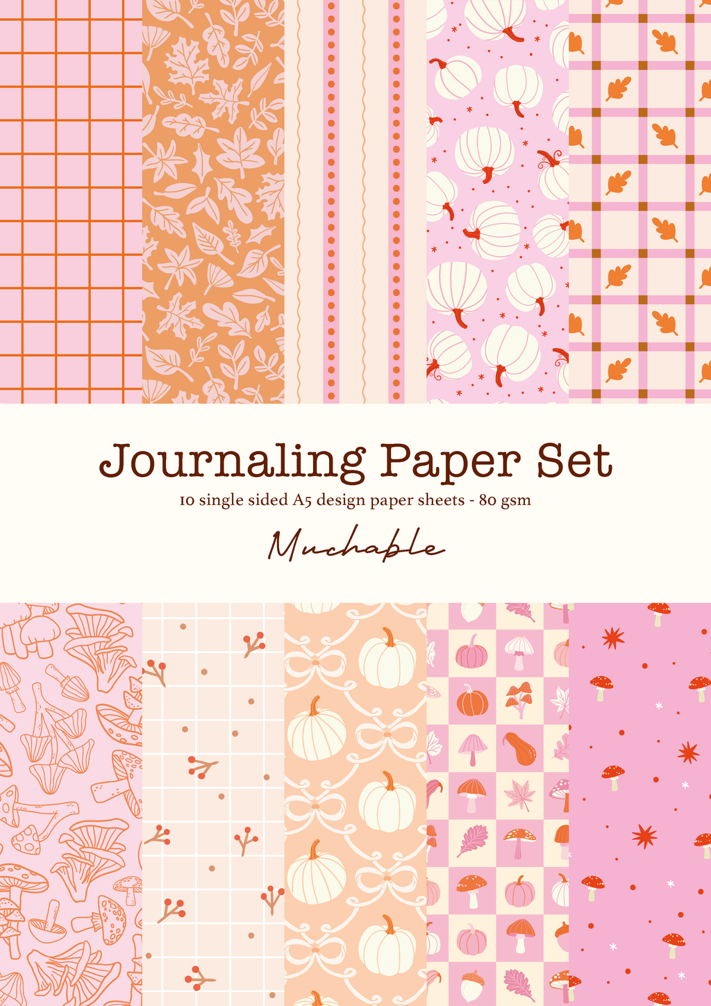 Set de papier pour journaling et scrapbooking, 10 feuilles A5, motifs automne