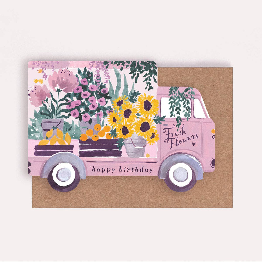 Carte d'anniversaire - Camion de Fleurs