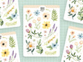 Planche d'autocollants — Fleurs pastel