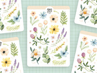 Planche d'autocollants — Fleurs pastel
