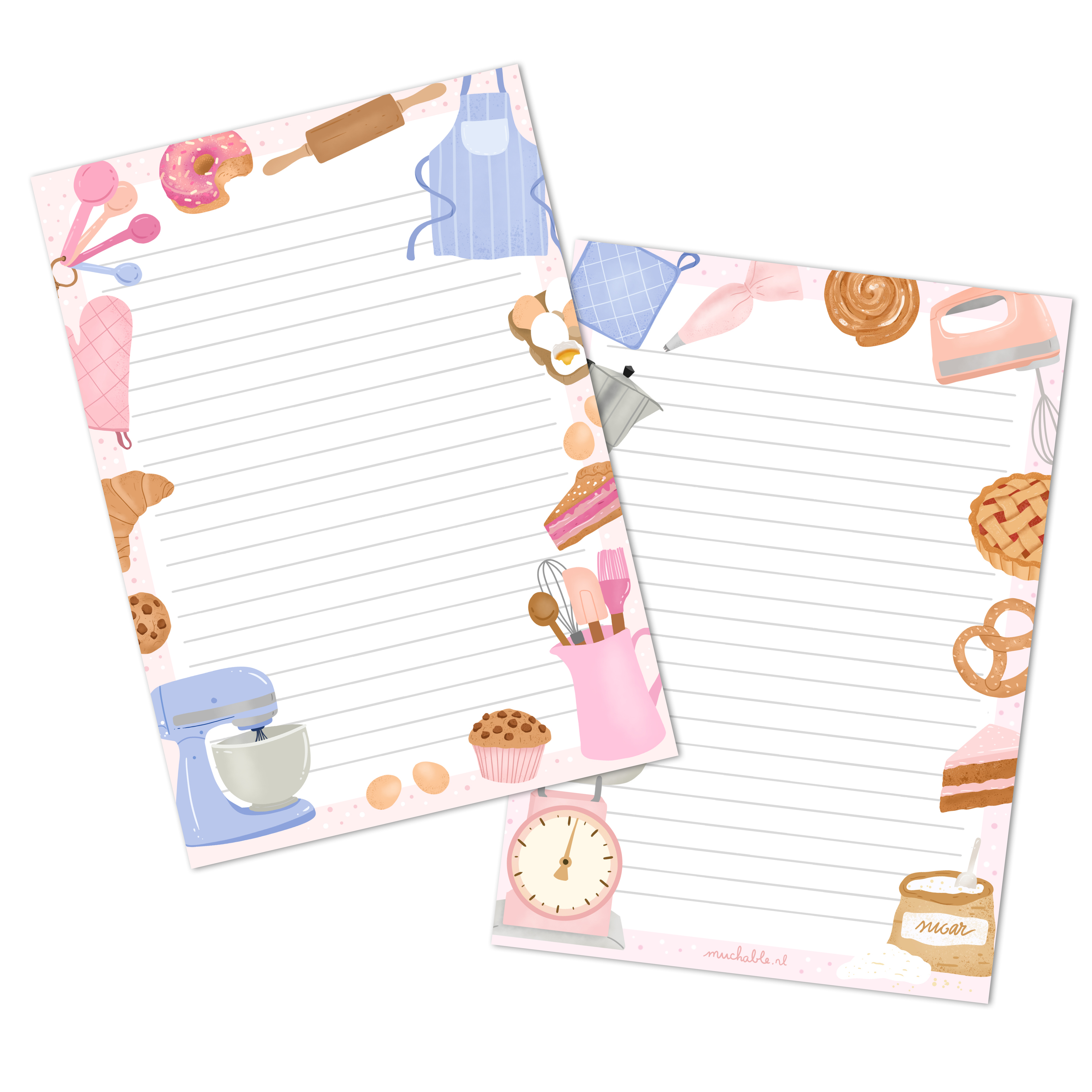 Bloc-notes A5 - illustration pâtisserie