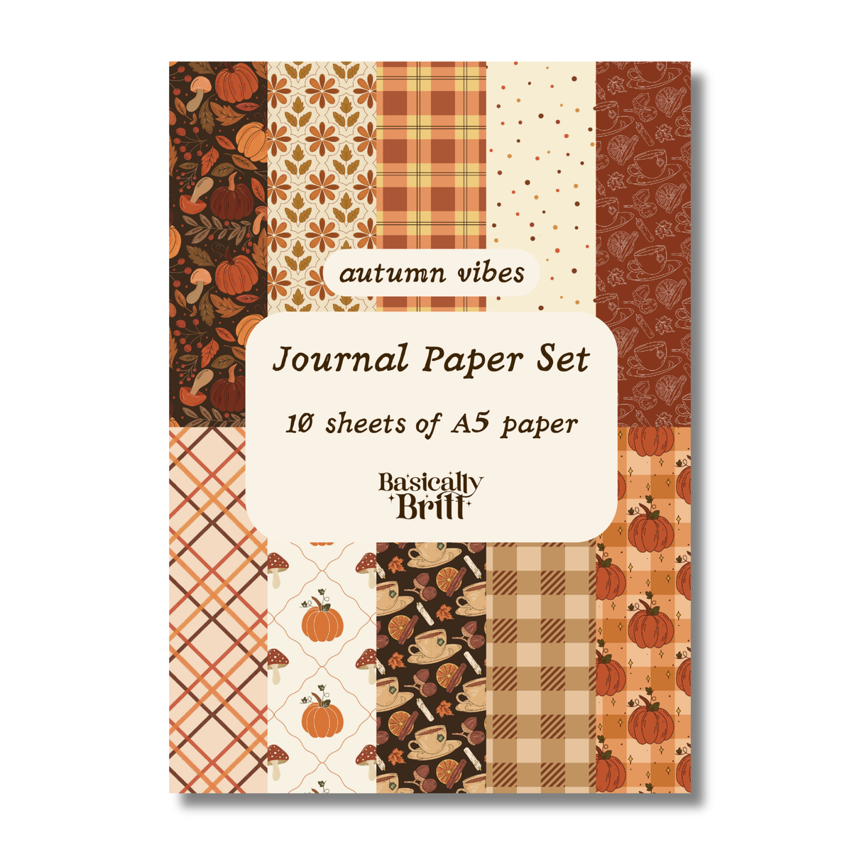 Set de papier 10 feuilles pour journaling - Ambiance automnale